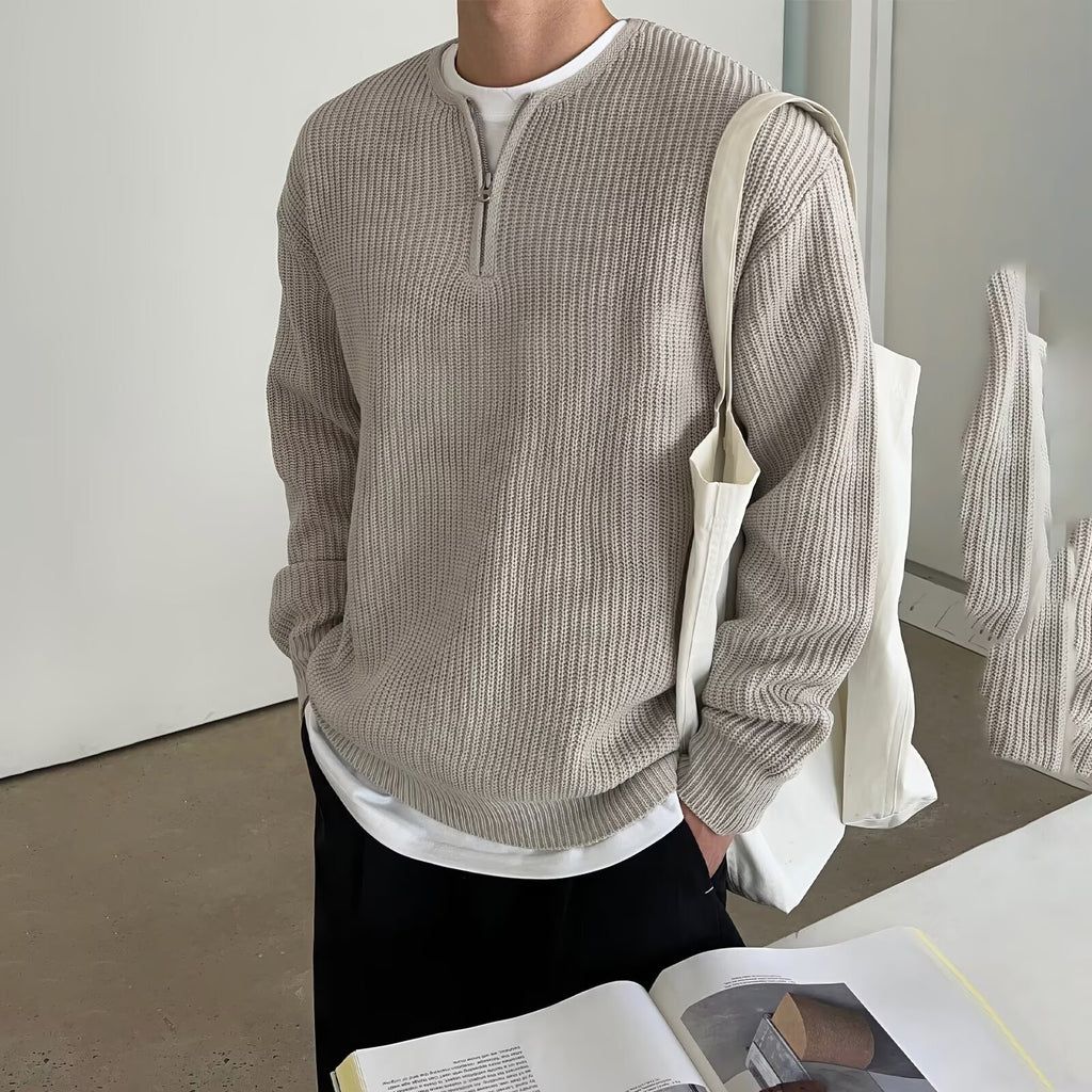 Sweater casual sans col, style japonais
