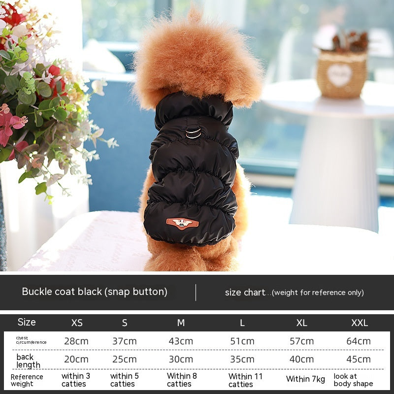 Vêtements de chien Veste de coton chaud avec boucle
