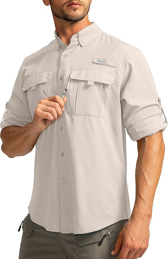 Men's long-sleeved collared shirt