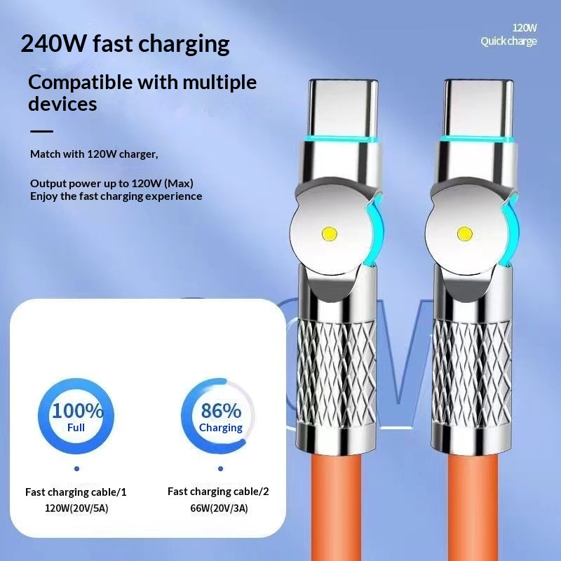 240W PD Câble de données à recharge rapide