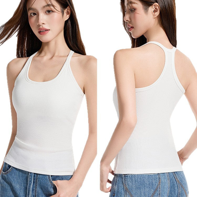 Femmes Summer Slim-Fit One-Piece Back-Show Top