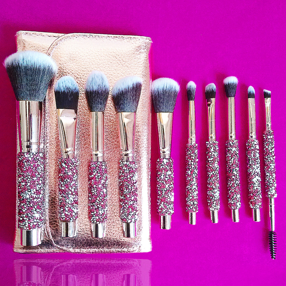 10 en 1 pinceau de maquillage personnalisé en diamant