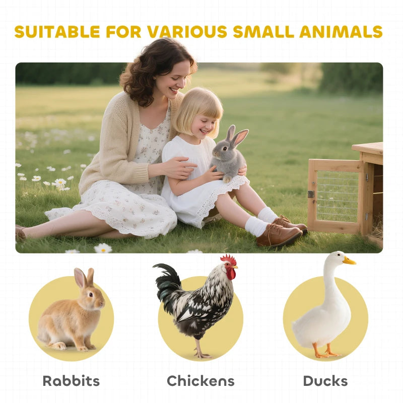 49 Lapin en bois Hutch Bunny Cage avec toiture asphaltée imperméable