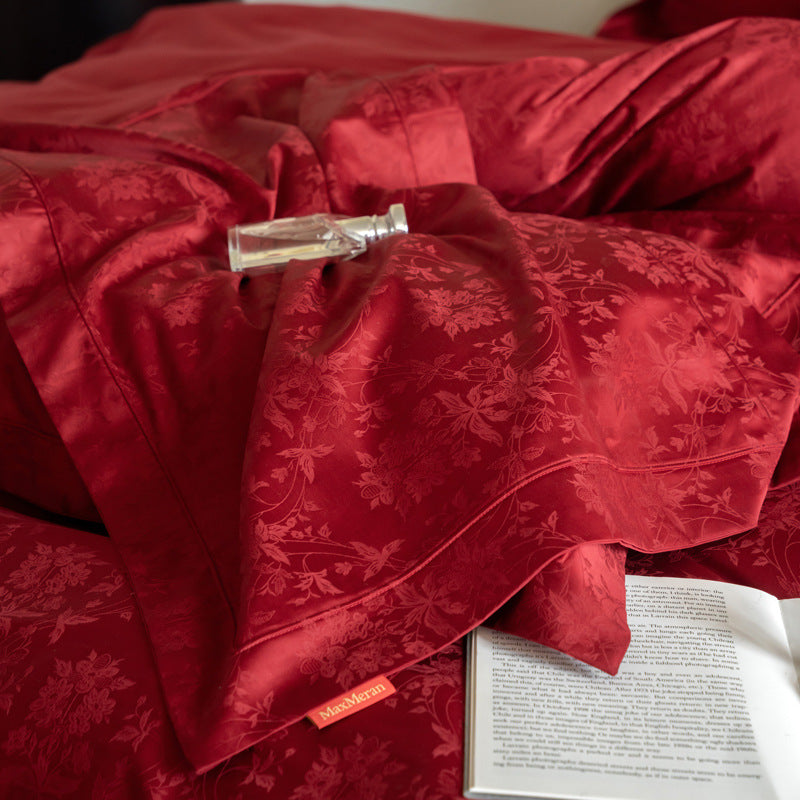 Entrée moderne Lux Style Cotton Jacquard Mariage Ensemble de quatre pièces