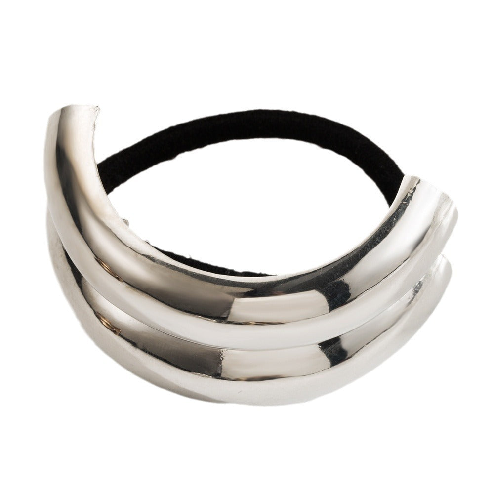 Tempéramental Cold Style Géométrique Métal Élastique haute forme de sémicercle Twist Hai