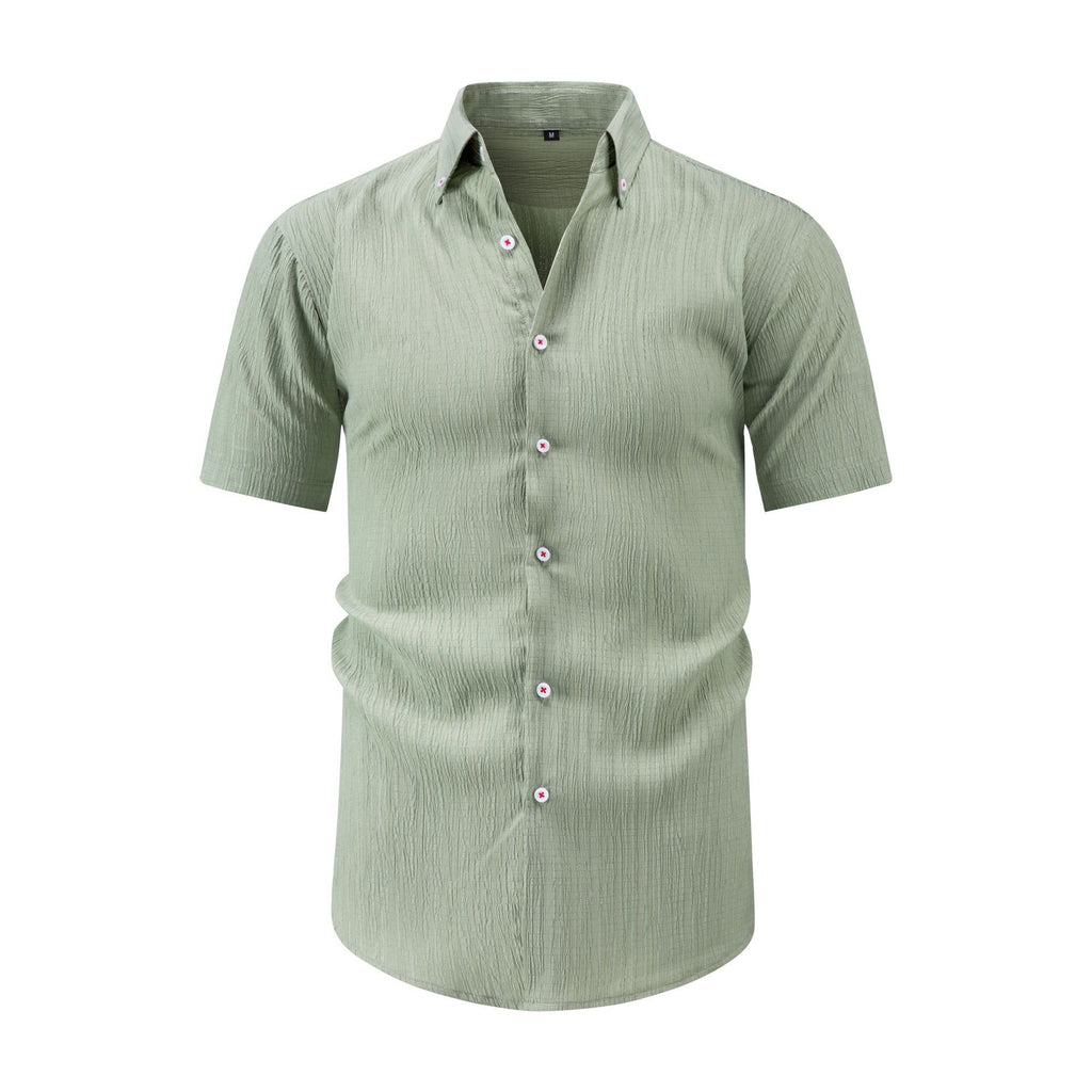 Jiachuan Été Chemise Homme à manches courtes avec Texture de vague