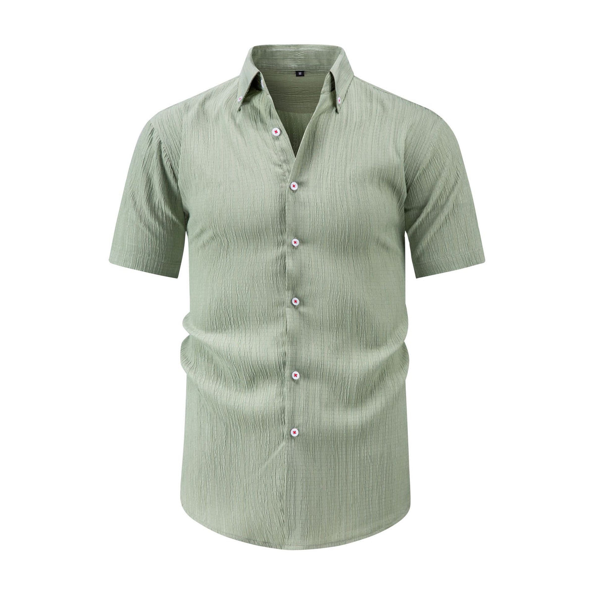 Jiachuan Été Chemise Homme à manches courtes avec Texture de vague
