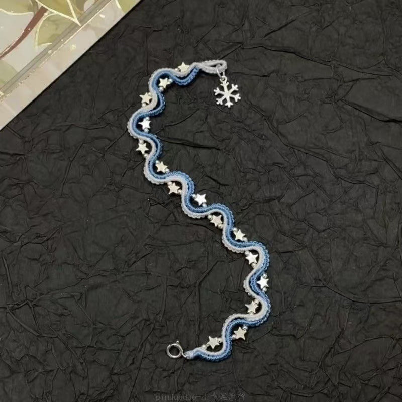 Ciel étoilé et flocons de neige s'entremêlent pour former un bracelet et un clavicule de style chinois Nec