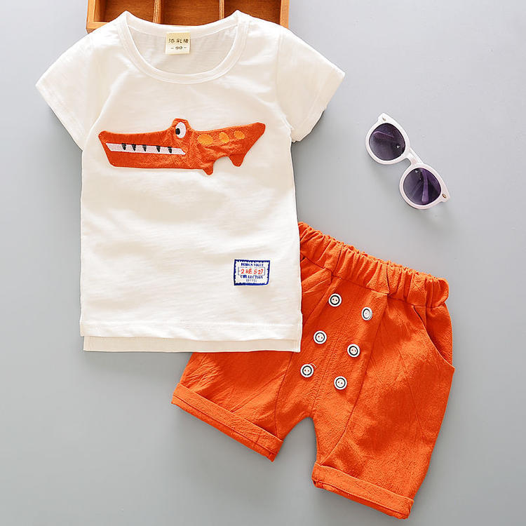 Two-piece summer short-sleeved set for boys