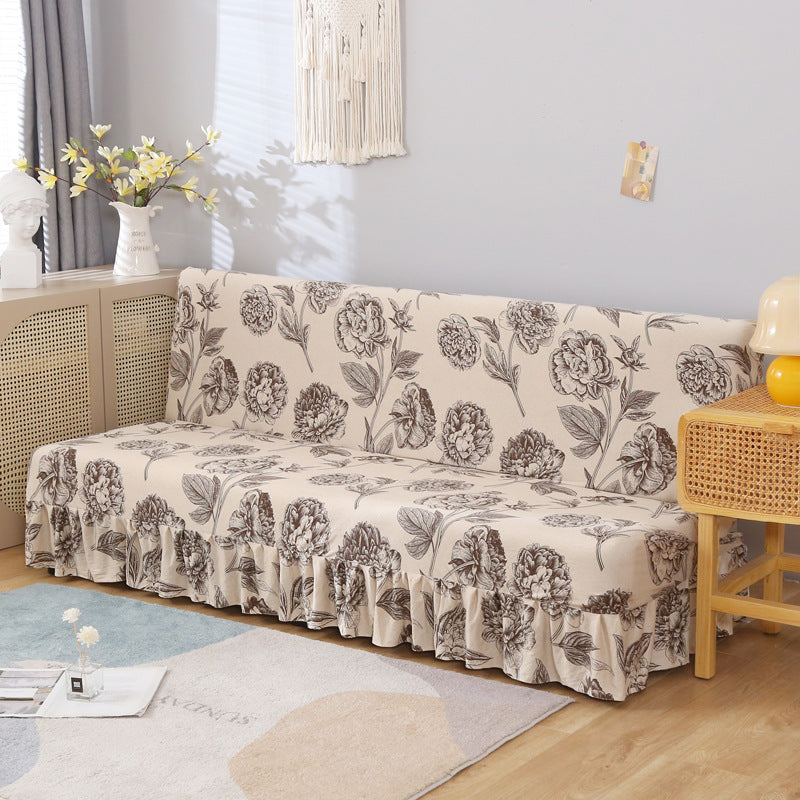 Slipcover stretch pour un lit sans bras encaissant simple simple housse de canapé pliable avec jupe