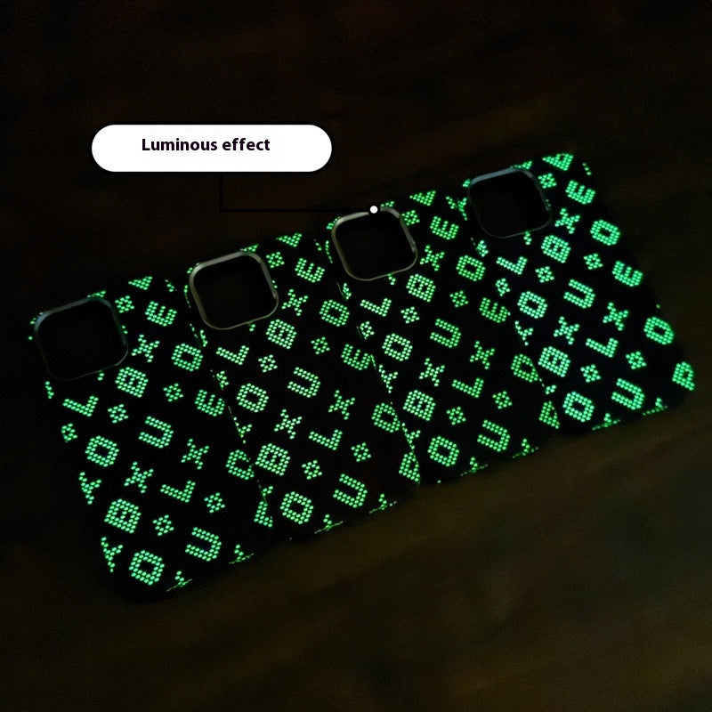 Boitier de téléphone à aspiration magnétique en fibre de carbone luminescente créative