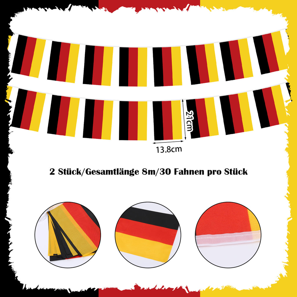 Allemagne Flag Garland - 2 X 10 mètres de décoration de partie (30 drapeaux par Garland)