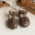 Baotou Woven Sandales romaines Été Arrivée Style coréen Princesse Chaussures pour les filles avec Openw