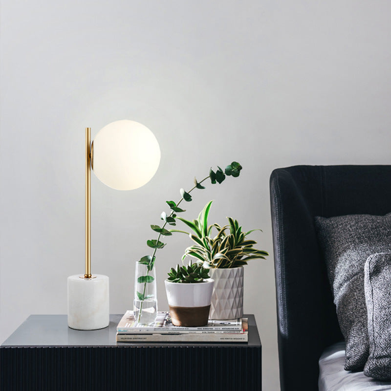 Simple Modern Nordic White Marble Designer Living Room Table Lamp