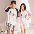 Port d'extérieur Loose Short à manches courtes Couple Pajamas