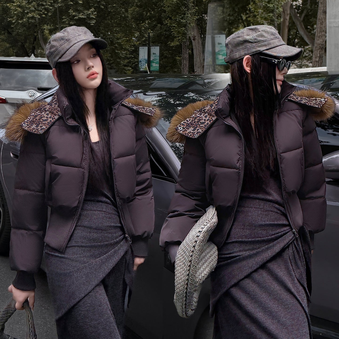 Manteau d'hiver à capuchon avec top super épais pour chaud