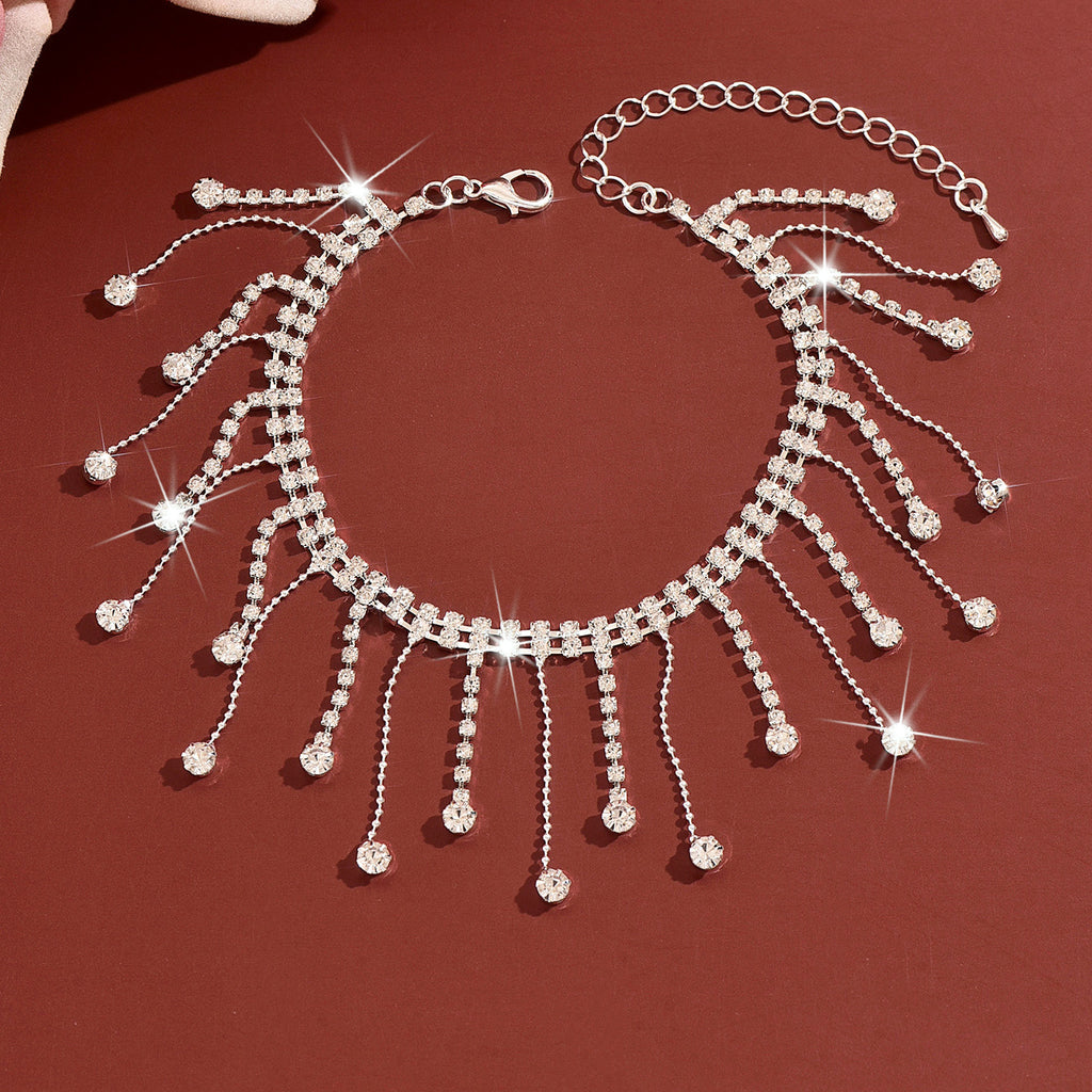 En-Stock Bohème style Strass Tassel Anklet