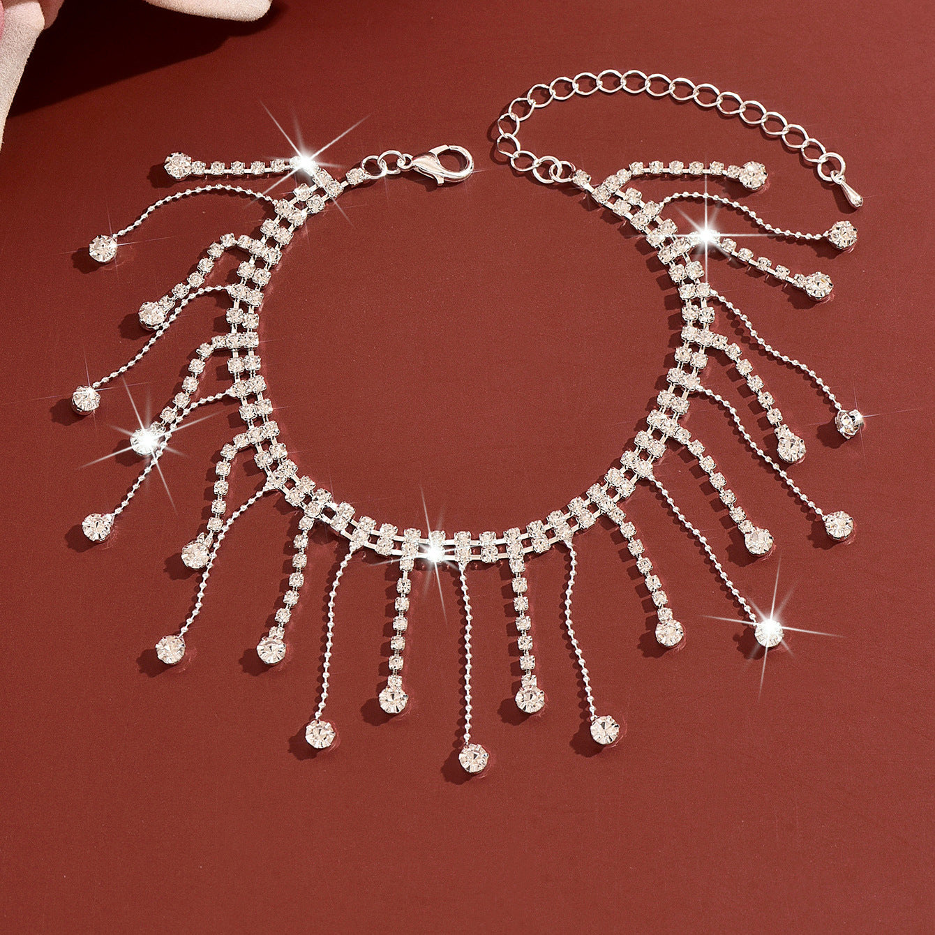 En-Stock Bohème style Strass Tassel Anklet