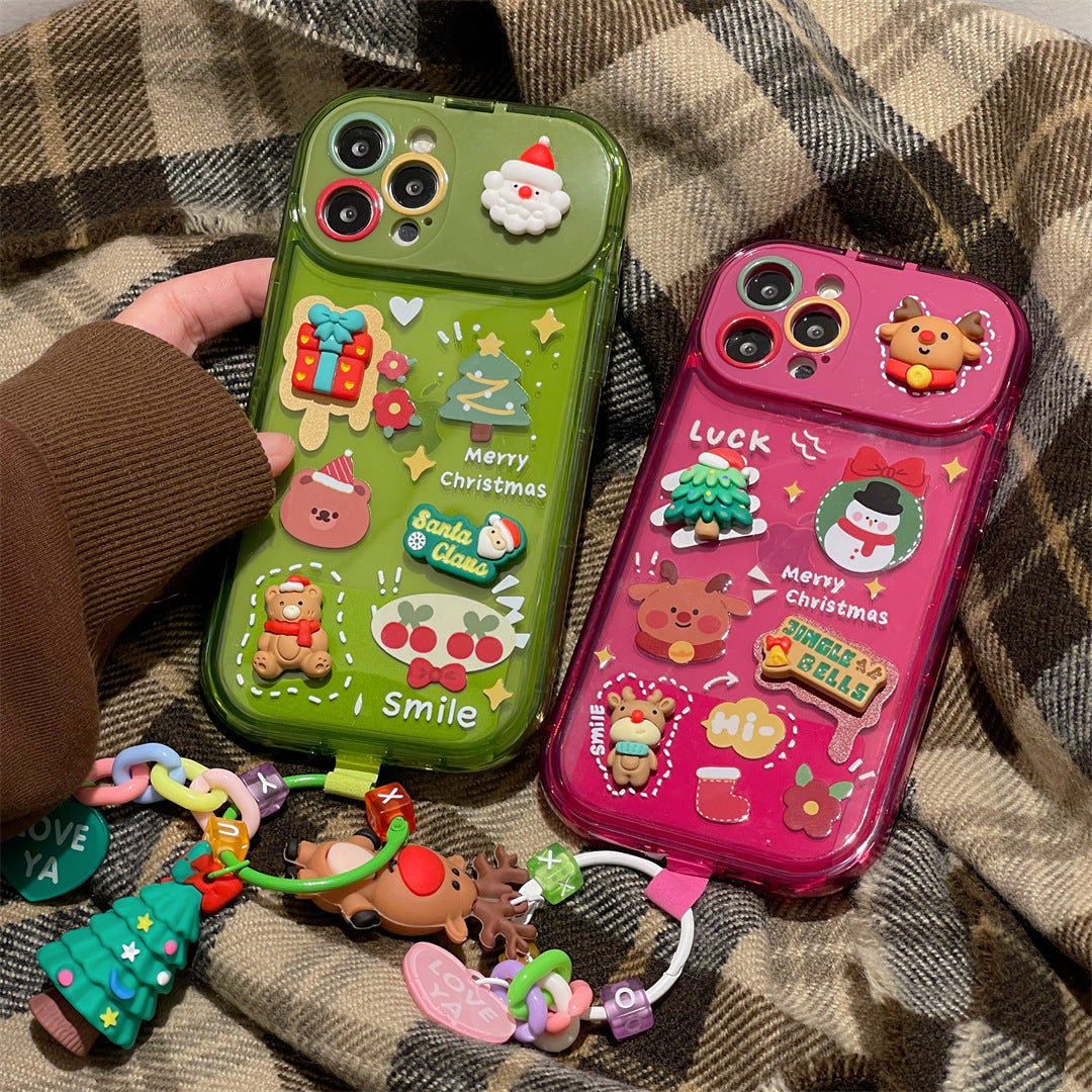 Caricature en trois dimensions Christmas Reindeer Contact Lens Phone Case