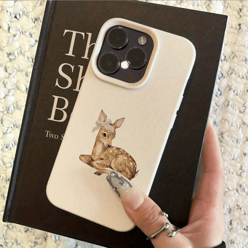 Cartoon créatif Deer modèle de peau boîtier de téléphone en silicone