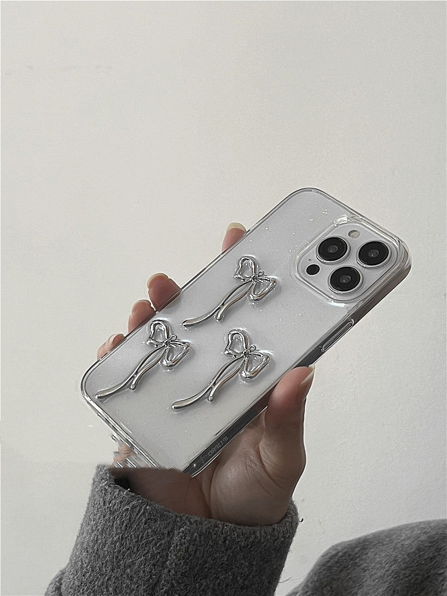 Niche fille métallique Bow cas de téléphone