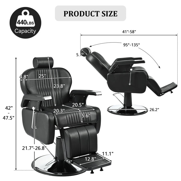 Chaise de coiffeur inclinable de service lourd