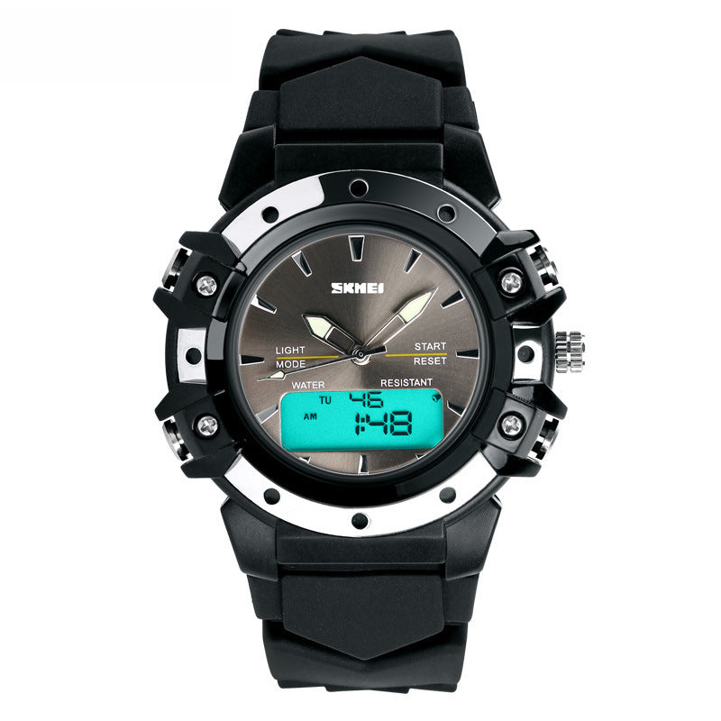 Hipster Double Display Electronic Watch Multifonctionnel Student Watch