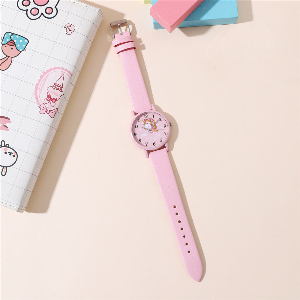 Mignon et modelé bracelet en cuir Montre Quartz