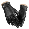 Gants chauds en peau de mouton d'hiver, doublés de polaires pour hommes