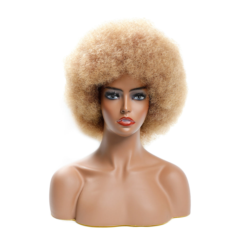 Micro-ondes Short Curly cheveux fluffy Explode Wig Headgear