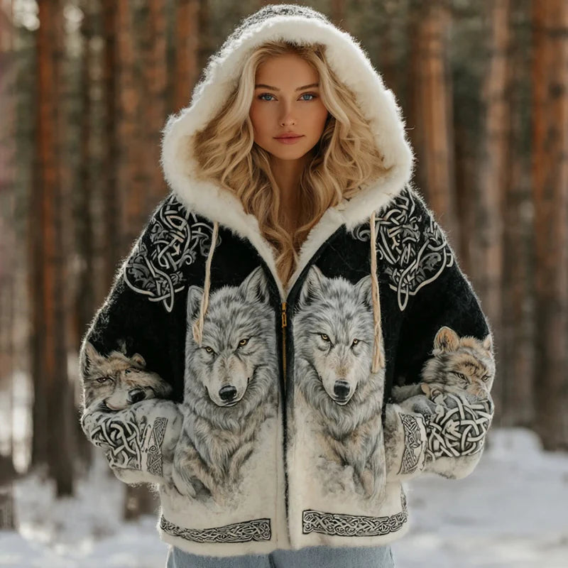 Impression numérique 3D Hoodie retro zip-up pour automneHiver