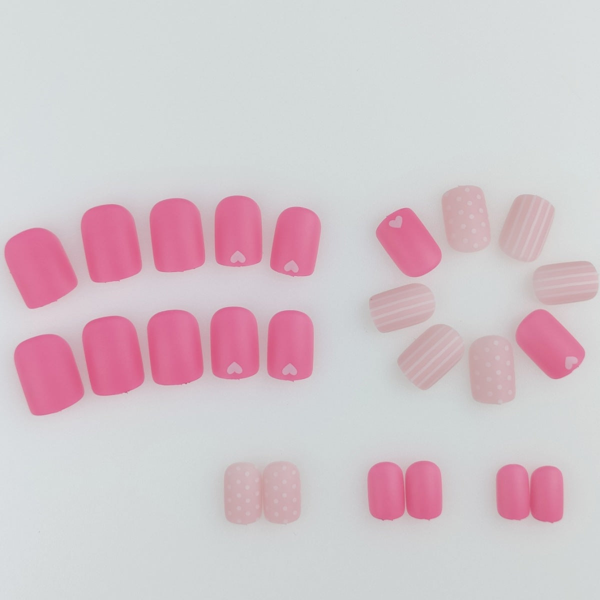 Bandes d'art à ongles carrées de style européen avec rayures et pois