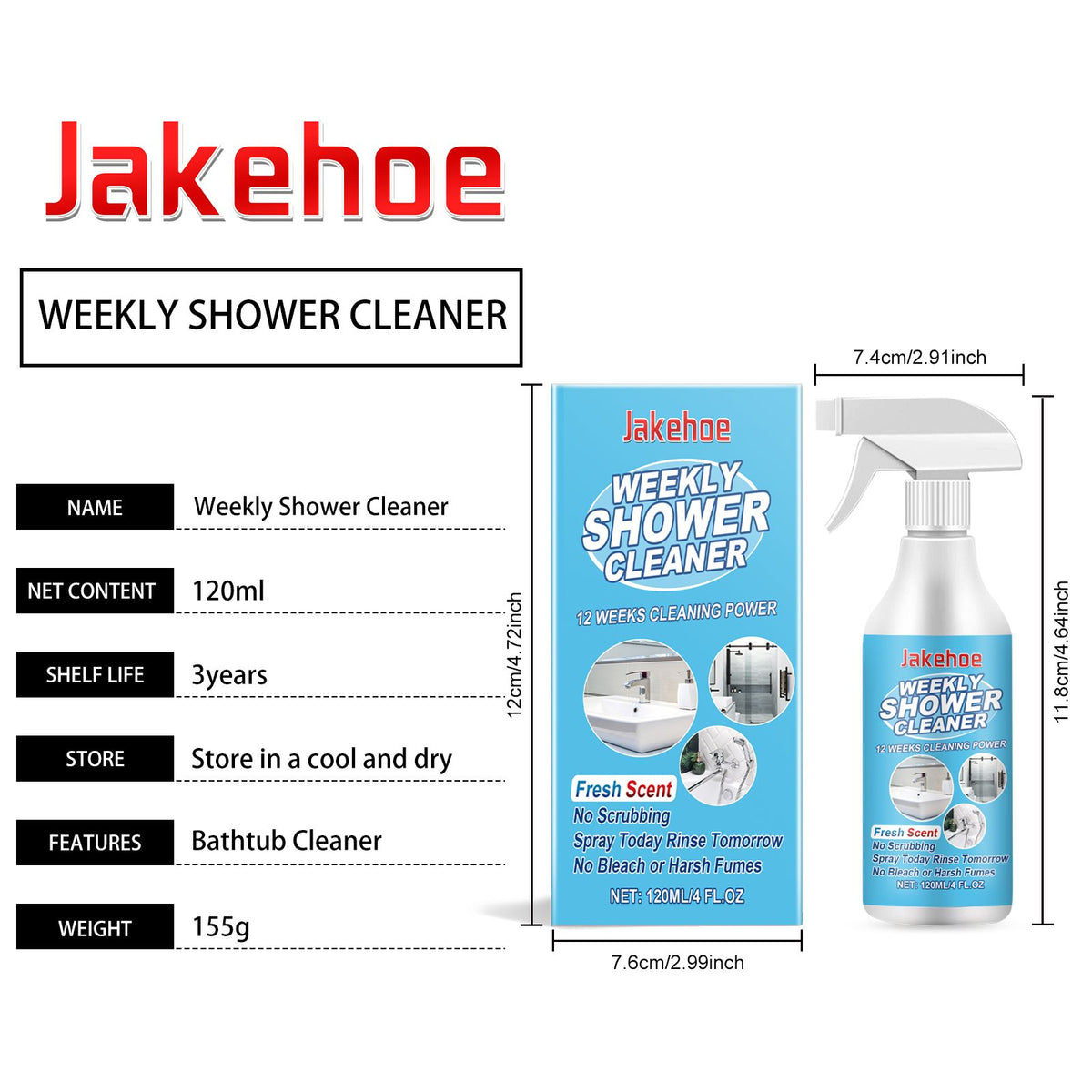 Vaporisateur de nettoyage de salle de bains JAKEHOE