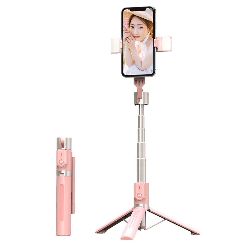 Bluetooth Selfie Stick Double Rill Light Bureau Diffusion en direct