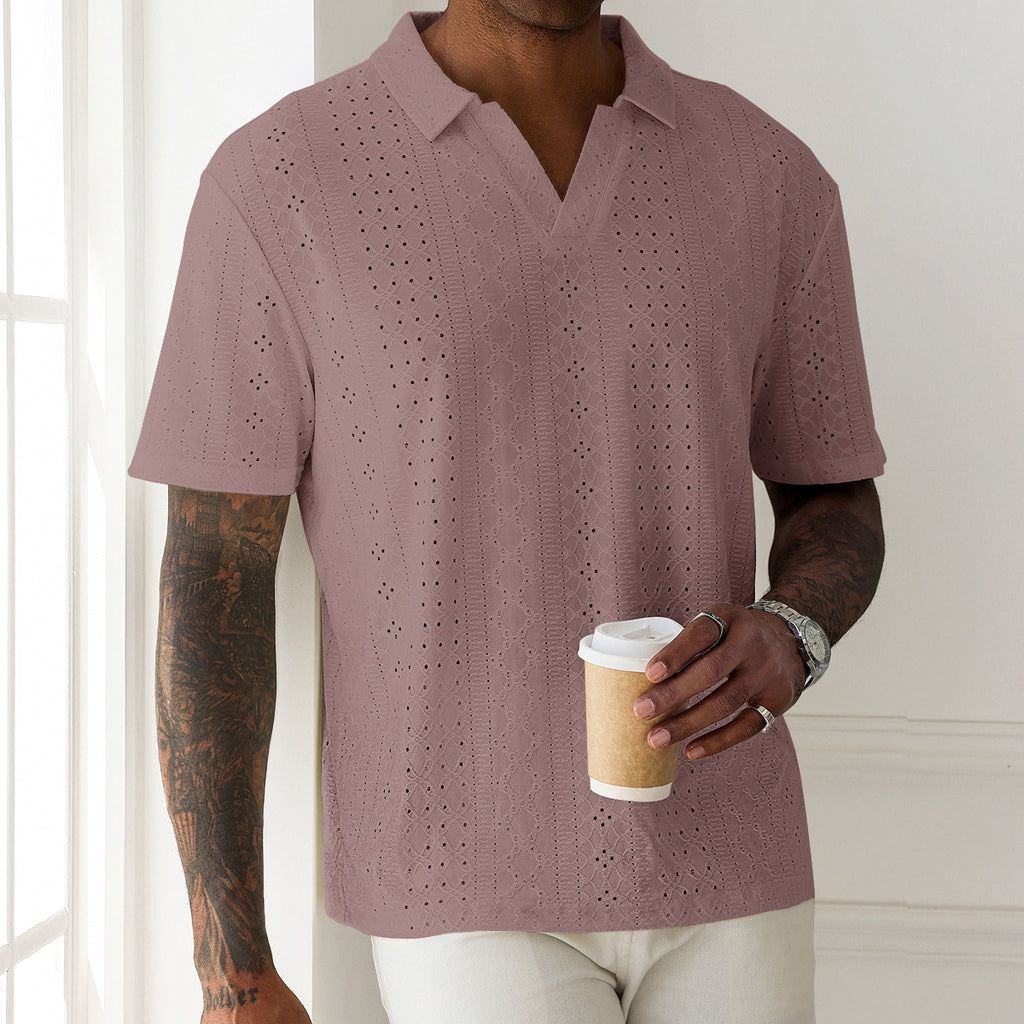 Casual élégant hommes Hollow-out haut court