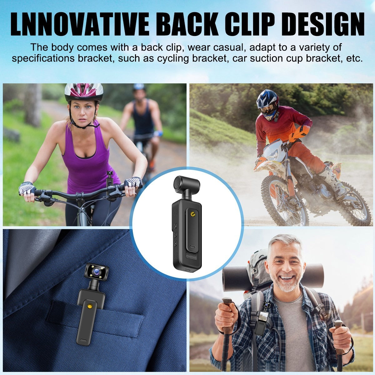 HD 4K Pocket Action Camera Rotation WiFi Vlog Caméscope Sports portables DV
