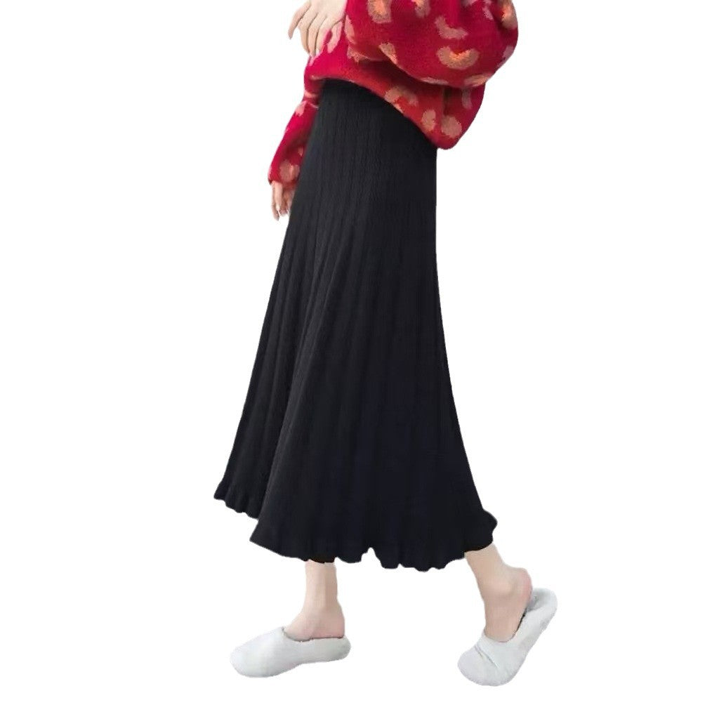 Jupe tricotée mi-longueur pour femmes pour l'automne