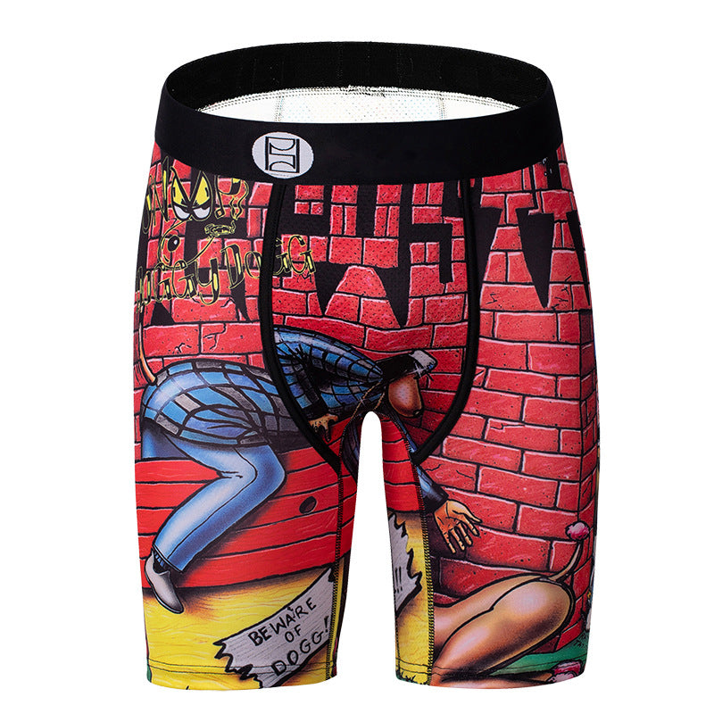 Caricature imprimé garçons Boxers hommes sports sous-vêtements