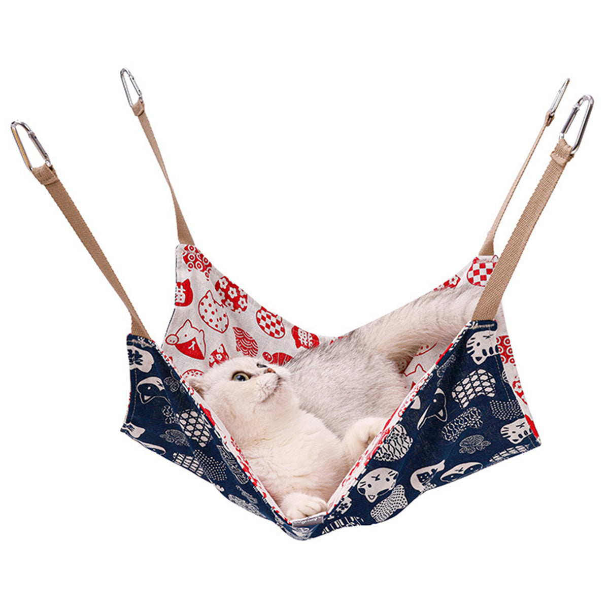 Cat respirant coton lin Hammock résistant à l'usure multicolore Cat Cage Lit suspendu Soft Wi