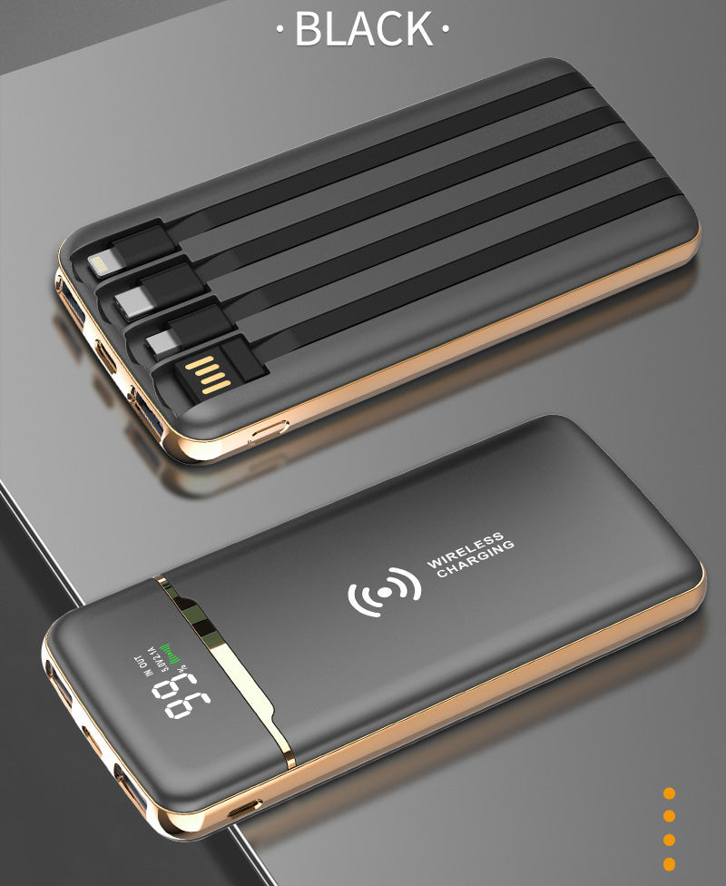 Batterie à haute capacité rechargeable à quatre fils, plaquée or