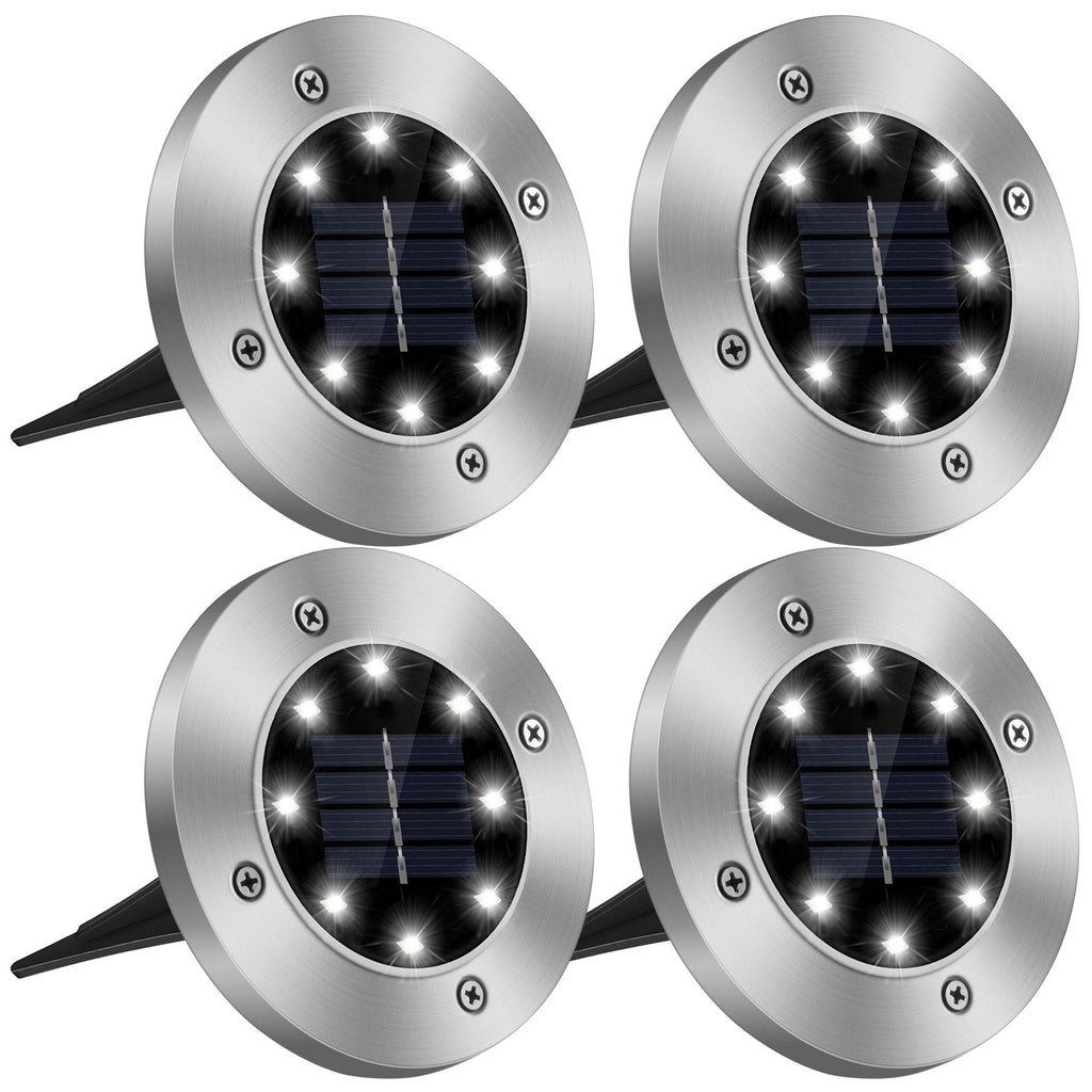4Pcs Solar Powered Ground Light for Outdoor Garden Decoration IP65 Imperméable Entered In-Gr
