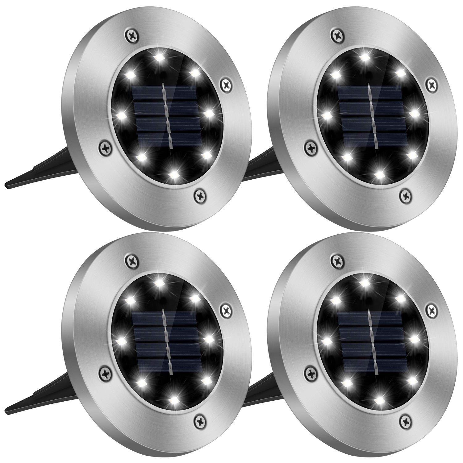 4Pcs Solar Powered Ground Light for Outdoor Garden Decoration IP65 Imperméable Entered In-Gr