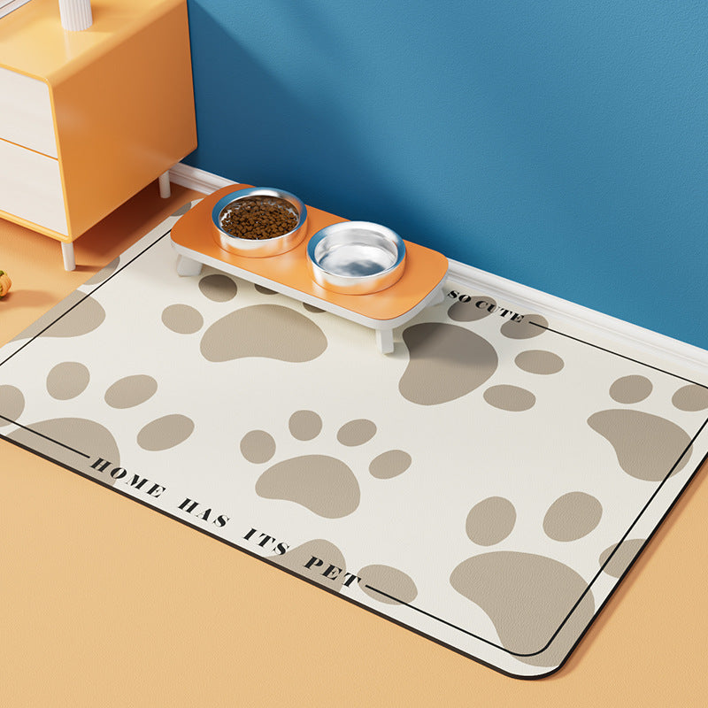 Chiens et chats Manger Mat Anti-overflow Waterproof Facile à nettoyer Animaux de compagnie Aspirant de l'eau Quick-