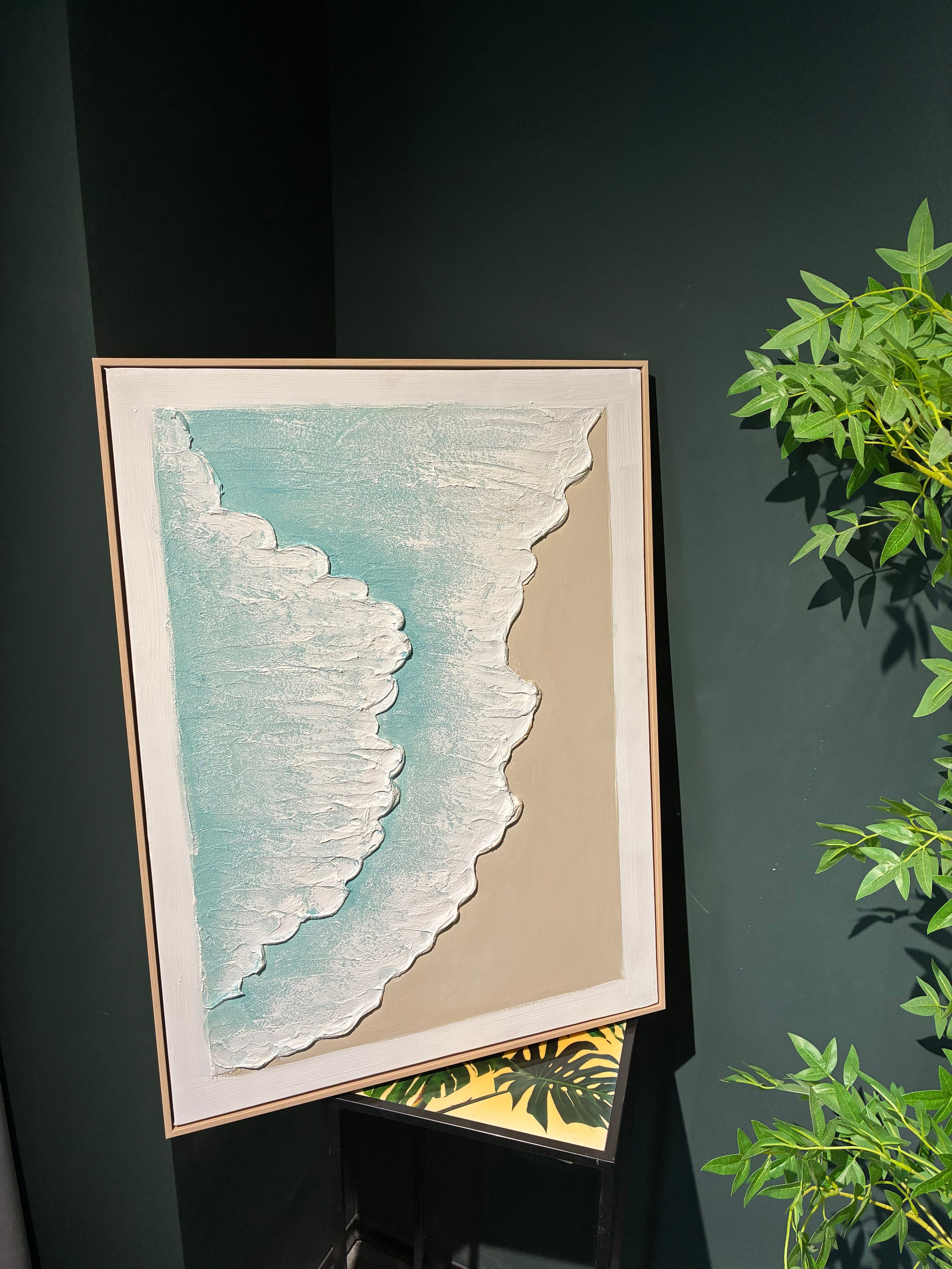 24x32 Ensemble de 2 Art mural de vague d'océan encadré
