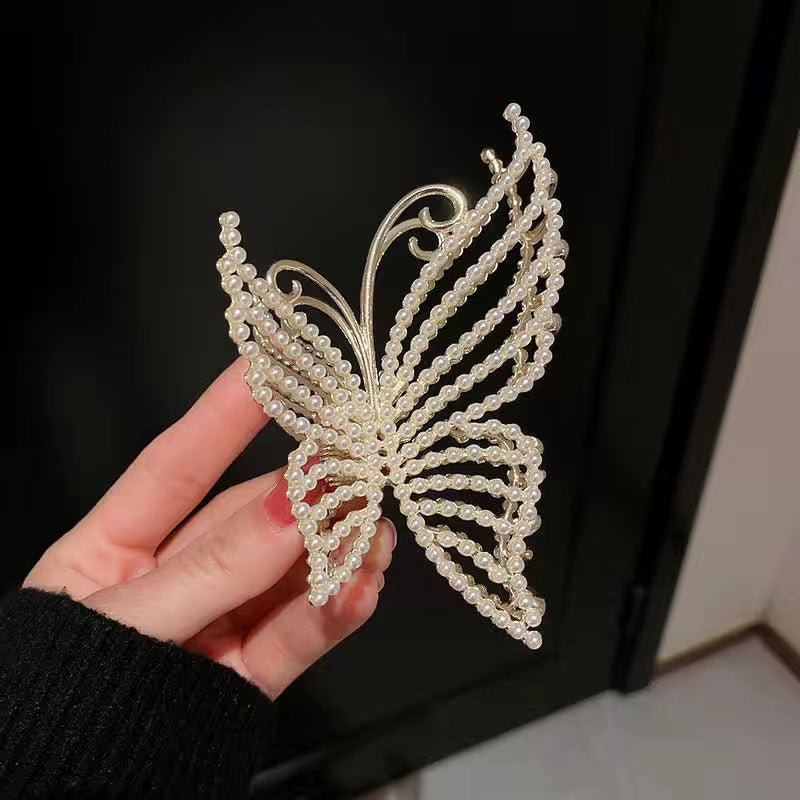 Poignée en alliage de papillon de perles de dames