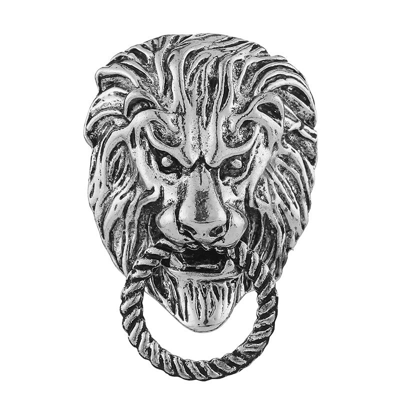 Fierce Tête Lion et Tigre Brooch Vintage Personnalisé
