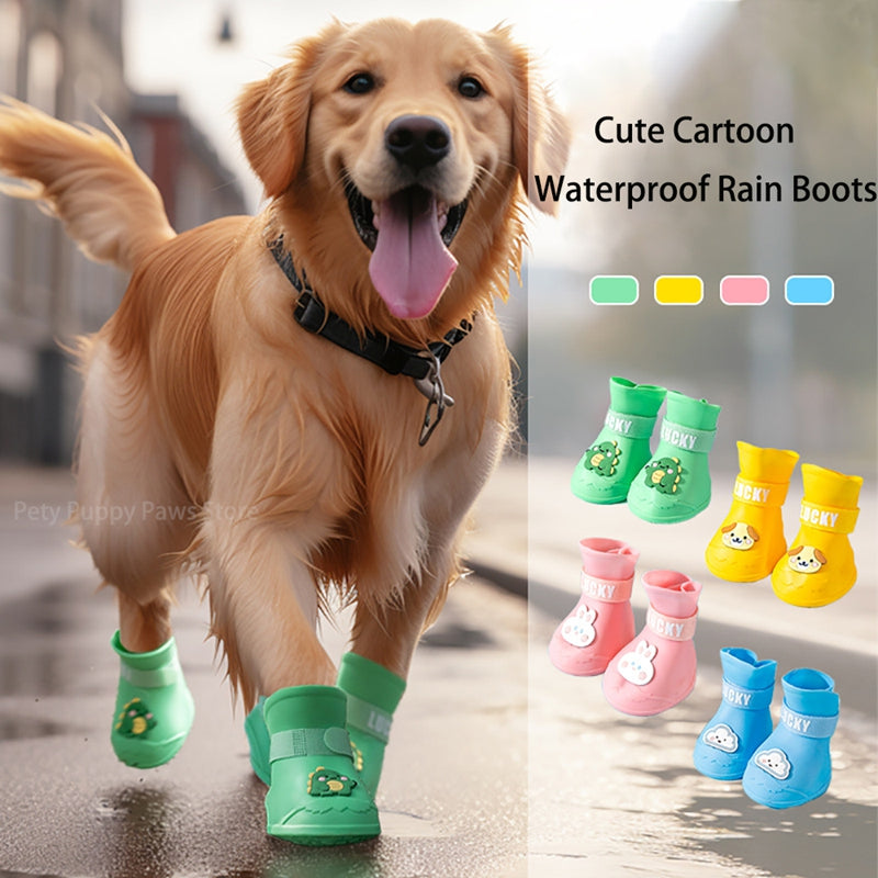 Rainshoe en caoutchouc antidérapant imperméable pour animaux de compagnie