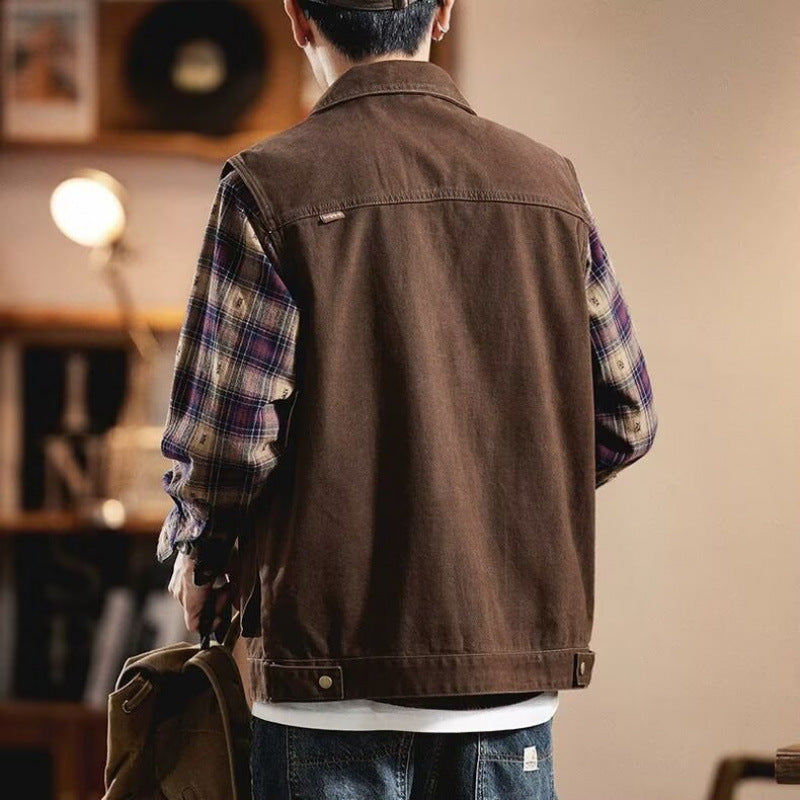 Hommes Outdoor Loose-fit American-style Vintage Vêtements de travail Vest Jacket