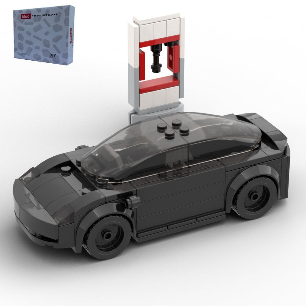 185PCS Black Electric Sports Car Building Blocks with Charger