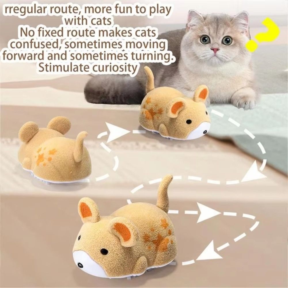 Jouet en peluche Squeaky Mouse Chat Jouet de divertissement sonore interactif doux pour les chats d'intérieur Kitte
